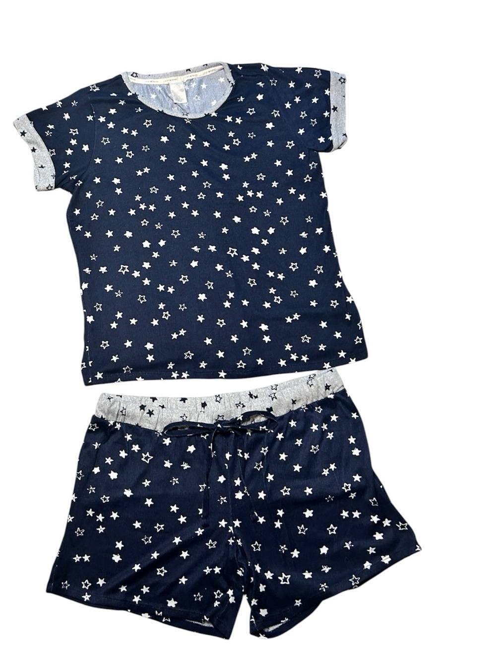 3 Piece Lucky Brand Navy & White Star Short Pajama Set